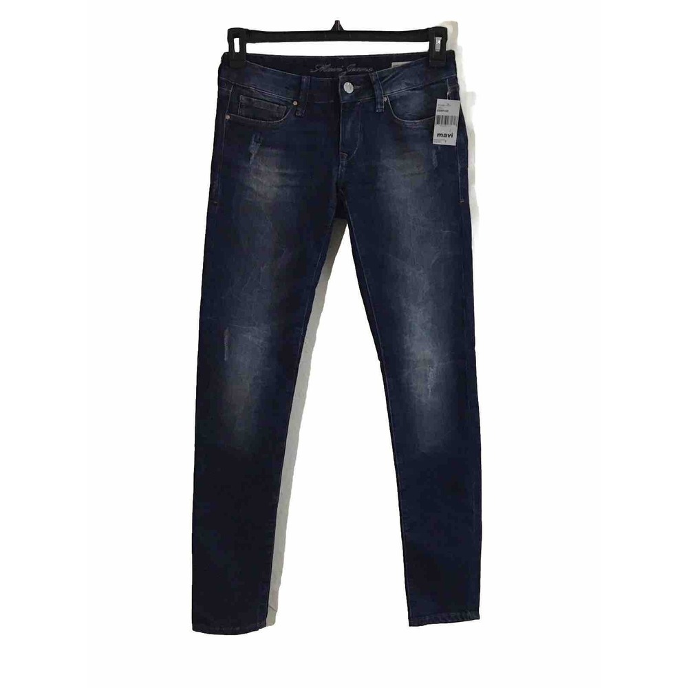NEW Mavi Jeans 27 Blue Serena Low Rise Super Skinny Faded Denim - Picture 1 of 14